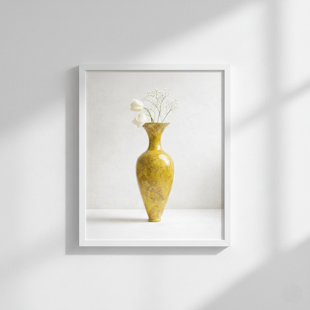gloden yellow vase wall art 1