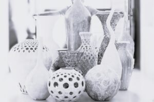 About 3 Art and vases by MKS the artist one of the kind vases large floor vases