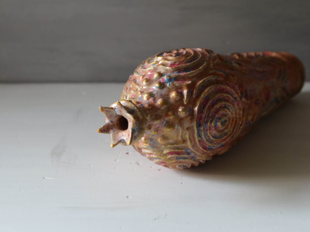 One-of-a-kind OOAK Wabi-sabi art vessel, handcrafted in Karachi.