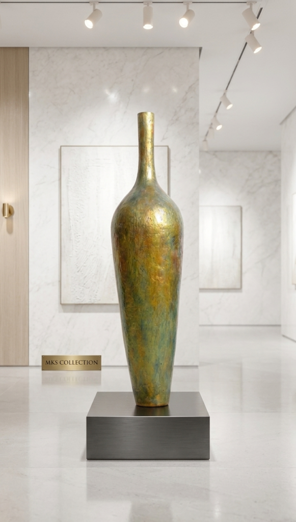 Tall lightweight sculptural vase for modern home