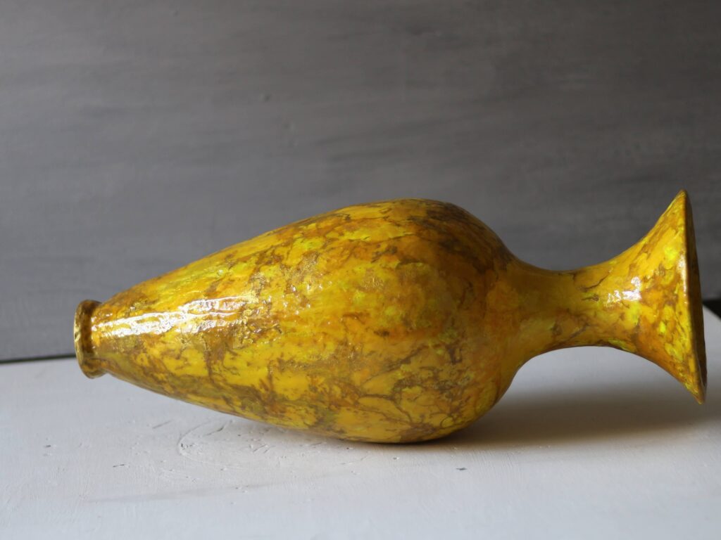 Hand-sculpted euphoric vessel with glassy epoxy resin finish.